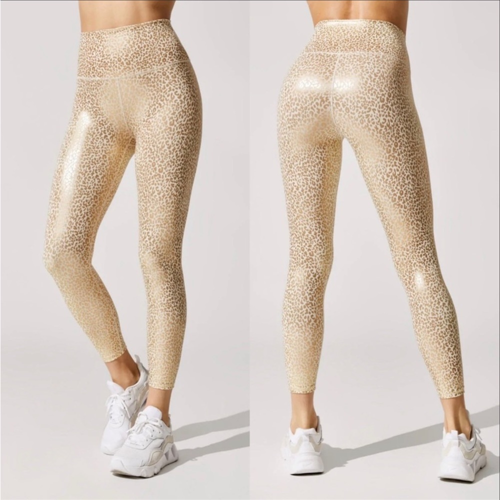 Carbon38 Mini Gold Leopard High Rise Leggings
